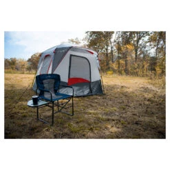Alps Mountaineering Camp Creek 4-Person Gray/Red -Alps Mountaineering Adventure Outlet Store campside chair lifestyle 2